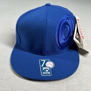 Vintage American Needle Braves Hat Fitted 7 1/4 Atlanta Royal Blue Lowercase MLB